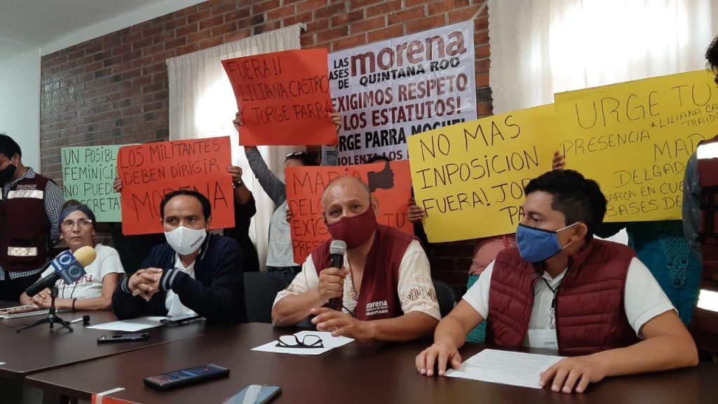 MORENISTAS TOMAN SEDE DE PARTIDO PARA EXIGIR DESTITUCIÓN DE DIRIGENCIA ESTATAL