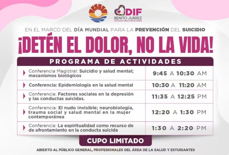 Organiza DIF Benito Juárez jornada de reflexión y prevención del suicidio