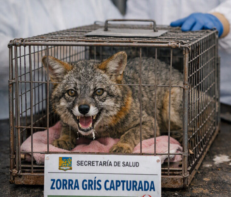 Buscan a personas que tuvieron contacto con zorra gris positiva a rabia