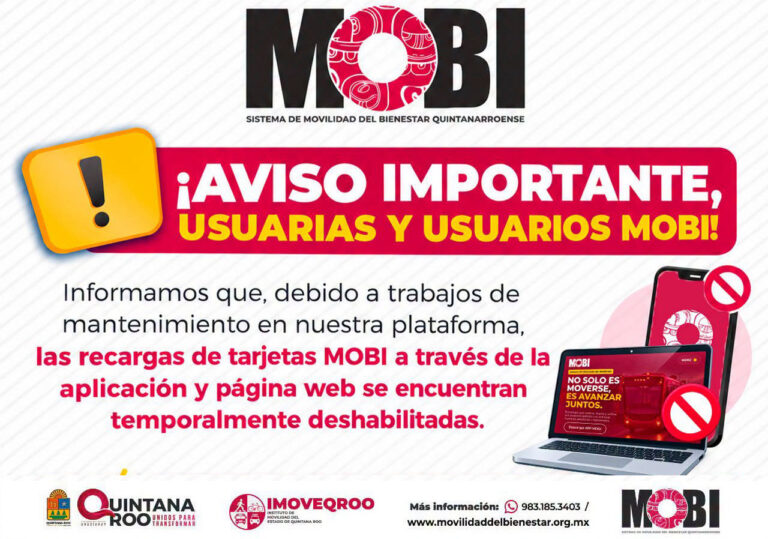 Quedan deshabilitadas recargas digitales de Mobi hasta nuevo aviso